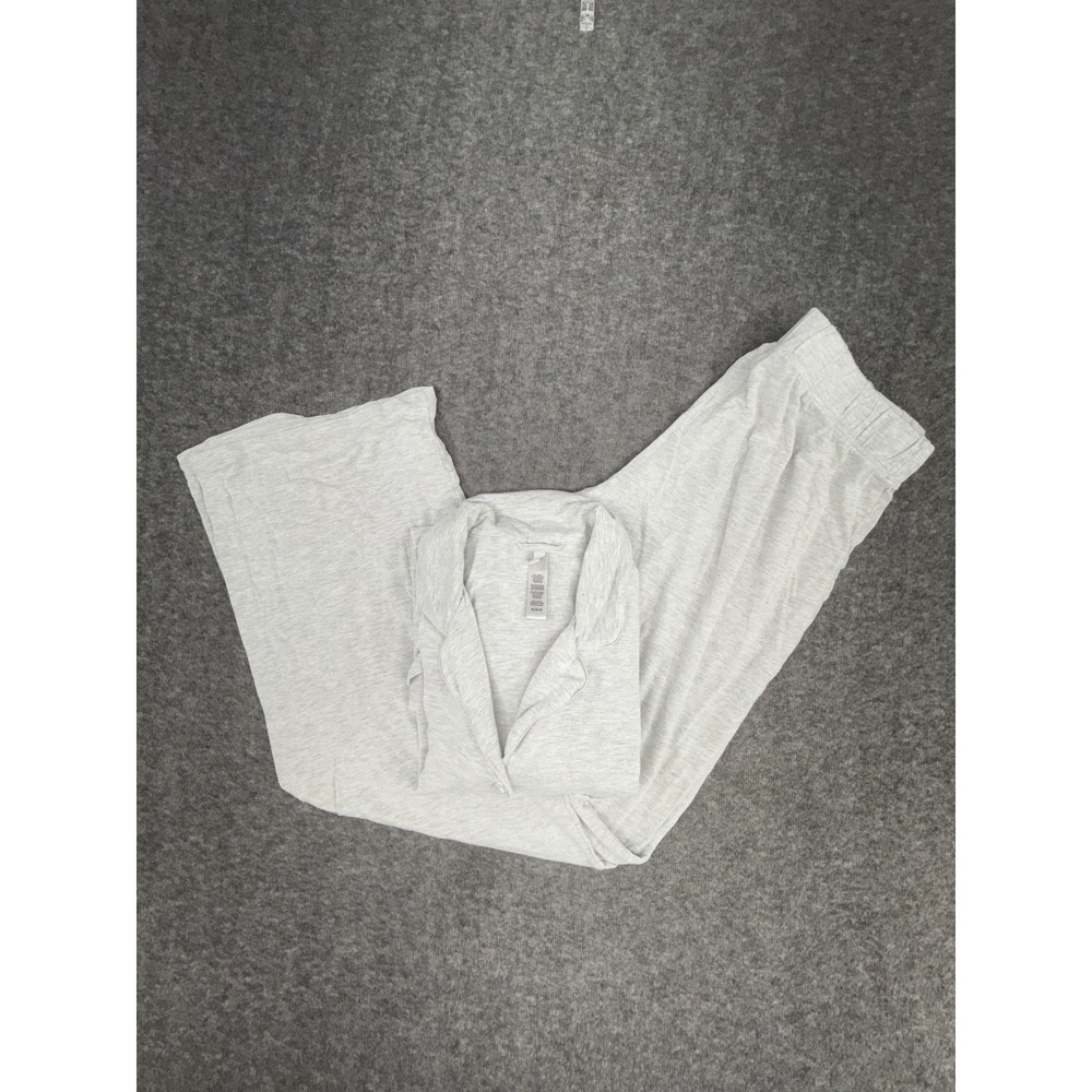 SKINS Pajama Set Womens M Gray Modal Button Front Lounge Top Pants 2 Piece PJ